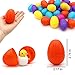Toy Filled Easter Eggs, ZALALOVA 60 Pcs Easter Decorations 2.75 Inch Assorted Colorful Plastic Surprise Eggs with Mini Kids Toys for Easter Party Favor- Pull Back Cars/ Sticky Handsdice/ Puzzle Ball/ Yo-Yo/ Eraser/ Keychain
