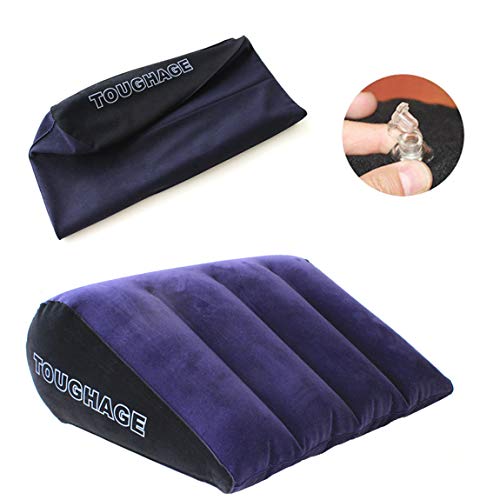 Inflatable Pillow Wedge Lounge Portable Triangle Pillow for Sex Travel Aid Couple Game Toy Cushion (Purple, Triangle)