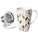 Sweese 201.226 Porcelain Tea Mug with Infuser and Lid, 15 OZ, Wheat