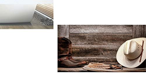 Decorative Privacy Window Film/Authentic American Rodeo Items Lasso Hat Boots Horseshoe Rustic Wooden House Decorative/No-Glue Self Static Cling for Home Bedroom Bathroom Kitchen Office Decor Brown Cr