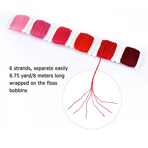 Embroidery Floss with Organizer Storage Box, BASEIN 108 Colors Friendship Bracelets Floss String Embroidery Thread String Kit with 39 Pcs Cross Stitch Kits Tools
