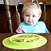 Silicone Bowl and Silicone Plate Easily Wipe Clean - Self Feeding Set Reduces Spills - Spend Less Time Cleaning After Meals with a Baby or Toddler - Set Includes 2 Colors (Lime Green/Turquoise)