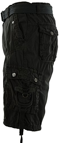 ChoiceApparel Mens Cargo Shorts with Belt (Many Pockets) (32, 101-Charcoal)