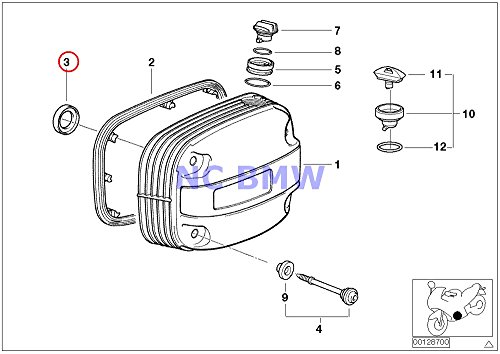 2 X BMW Tapa de culata de cilindro original de la motocicleta / Junta interior R1100GS R1100R R850 R1100RS R1100S R1100RT R1200C R1200C Independiente R1150GS R1150 Adventure R1150RS R1150RT R1150R