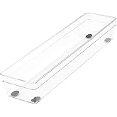 Glad Plastic Drawer Storage Tray – Heavy Duty Organizer Bin for Home, Kitchen, Bath, Bedroom, Office | Non-Slip Feet, 13" x 3