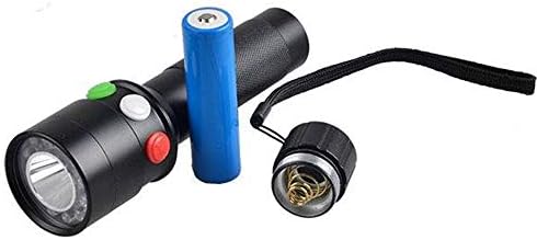 JELAHOME Q5 Bright White Red Green Tricolor LED Flashlight 5W Light Modes Railway Signal Flashlight (Color : Black)