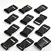 KLOUD City ® 12 pcs black plastic 1.5-inch (38mm) flat side release buckles