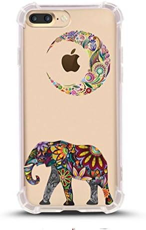 iPhone 8 PLUS case, with Shock Absorbent (5.5 inch screen), Moon Elephant Design (Compatible with iPhone 8 PLUS ONLY, not iPhone 8)