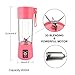Tianmingwei Portable Blender USB Personal Juicer Cup 6 Blades Rechargeable Fruit Mixing Machine for Baby Travel 400ml[New Version] (Pink)
