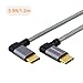 CableCreation Right Angle USB C to USB C Cable 60W 3A Fast Charge, 4ft Dual 90 Degree USB-C to USB-C Braided Cable, Compatible with MacBook(Pro), Galaxy S10 S9 S8, Pixel 2 3 XL, Space Gray Aluminum
