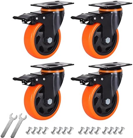 3" Swivel Caster Wheels With Safety Dual Locking And Polyurethane Foam