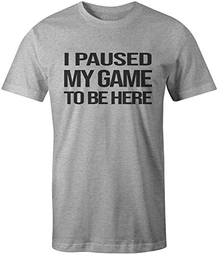 9 Crowns Tees I Paused My Game to Be here Funny Gamer T-Shirt-Paused 3 HTR Gray-3XL