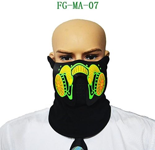 qiaoW 9 Patterns Halloween LED Luminous Flashing Face Mask Party Masks Light Up Dance Halloween Cosplay Masks