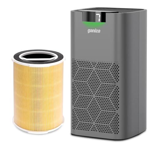 Ganiza G200S Air Purifiers For Home Large Room and Pet A11ergy Filter Bundle, 1570ft² Coverage, 3-in-1 True H13 HEPA and Activated Carbon Air Filter for Pet Hair Dander Odor, 23dB Less Noise for Home