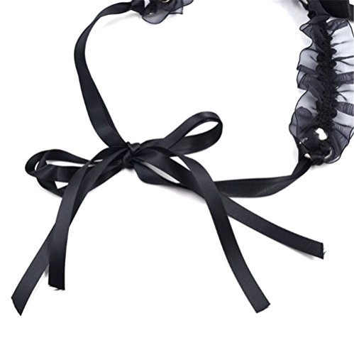Ziper Handmade Retro Punk Gothic Lace Bell Collar Bowknot Bow Ribbon Choker Necklace Choker Necklace Goth - Thumbnail 2