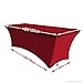 ABCCANOPY 6 ft Spandex Table Cover Open Back Fitted Tablecloth Stretch Washable Tablecover Table Topper for Rectangle Tables Red