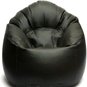caddyFull 4XL Leather Bean Bag Cover without Beans|| Muddha Chair without Beans || Bean bag Chair Cover for Living Room, Bed Room (Black)
