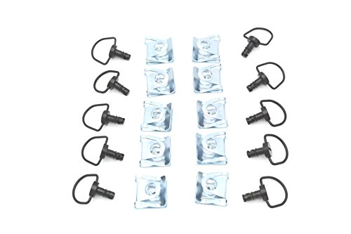 MOTO4U Motorcycle Race Fasteners Quick Release D-Ring Race Fasteners Type C 14mm Dark Black(10 Pack)