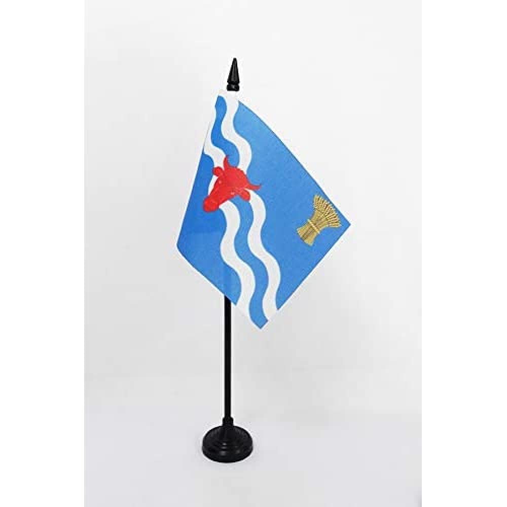 AZ FLAG - Oxfordshire county Table Flag 4'' x 6'' - Oxfordshire county Office Mini Banner 100% Polyester 15 x 10 cm - Mini Desk Flag with 10'' Pole and Black Plastic Base