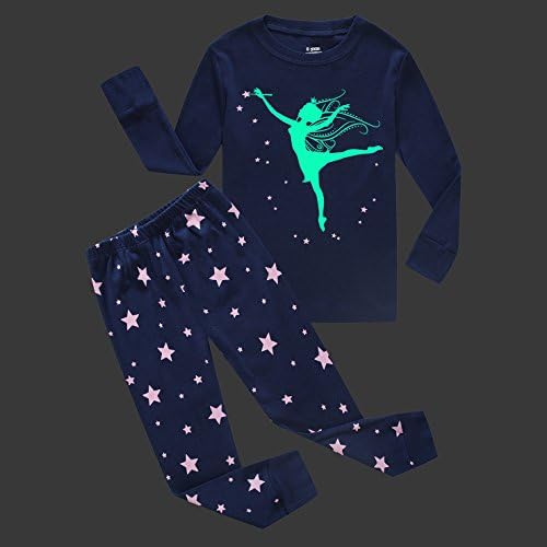 Dolphingirls Girls Pajamas Girl Dance Glow In The Dark Kids PJS Cotton Toddler Clothes