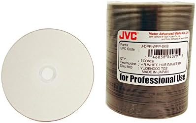 Taiyo Yuden 4.7GB DVD+R, 8X, White Inkjet-Printable and Hub Printable, 100 Disc Spindle