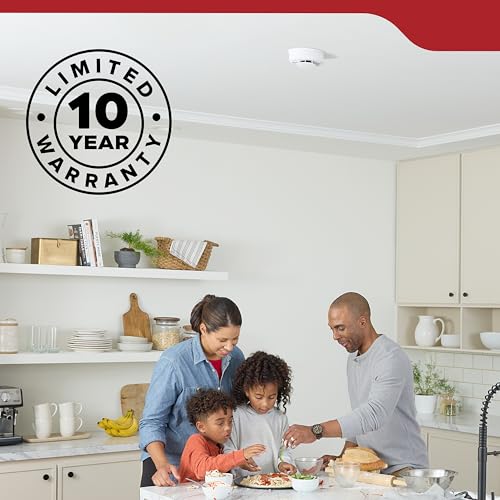 KIDDE HARDWIRED SMOKE DETECTOR, 10-YEAR BATTERY BACKUP, INTERCONNECTABLE, LED WARNING LIGHT INDICATORS, 20SA10