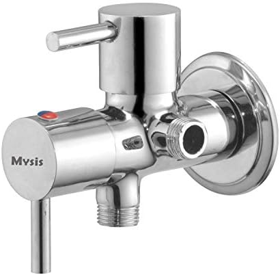 Mysis Flora Brass 2 In 1 Angle Cock With Wall Flange (Disc Fitting | Quarter Turn)