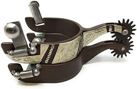 AJ Tack Men's Western Engraved Rock Grinder Spurs