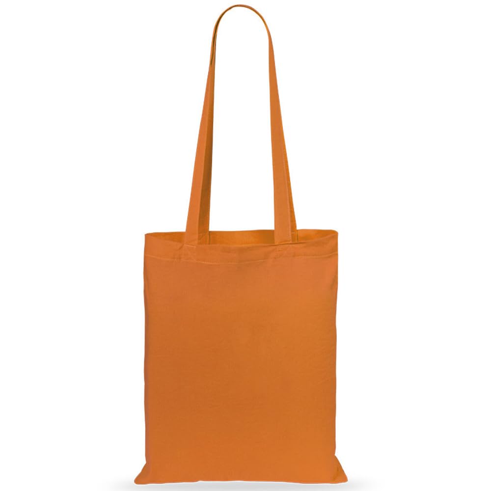 eBuyGB Shopping Tote Shoulder Bag, 100% Cotton, Orange, 2.54 x 2.54 x 2.54 cm