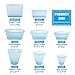 8 Pack Reusable Silicone Food Bag Zip Lock Containers, BPA Free Leakproof Cup Pattern Dishes Storage Bags for Fruit / Snack / Vegetables, Microwave Dishwasher & Freezer Safe, (Blue)