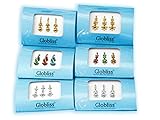 Globliss 6 Packs with 18 Long Indian Bindis face Gems Forehead Sticker Silver Golden Colorful