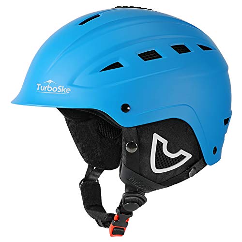 TurboSke Ski Helmet, Snow Sports Helmet, Snowboard Helmet Men Women Youth (Blue, M (21"-22"))
