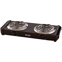 IMUSA USA GAU-80306 Electric Double Burner 1750-Watts , Black