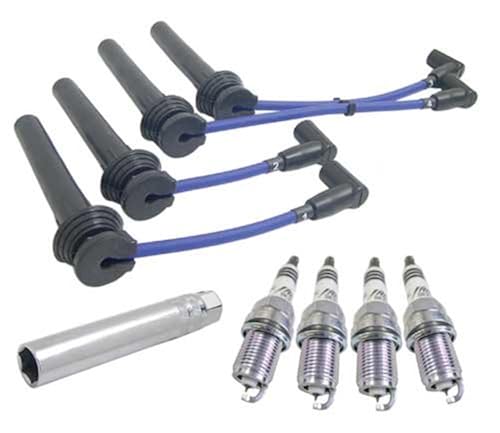 PLUG CAN+ FOR ＭＩＮＩ　F×× Spark Plugs & Blue Wires Plus Socket Compatible with Mini Cooper