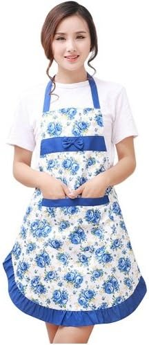 Goodrich Printed Women Apron with Pockets Waterproof Floral Bib Kitchen Aprons Rose Flower Home Textiles Women Bibs Breech Cloth (Colours as per Availability)