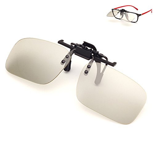 HaloVa Clip-on 3D Glasses, Passive Circular Polarized 3D Glasses for SONY, LG, Vizio, Toshiba, LG, Philips, Panasonic and JVC 3D TV, Imax