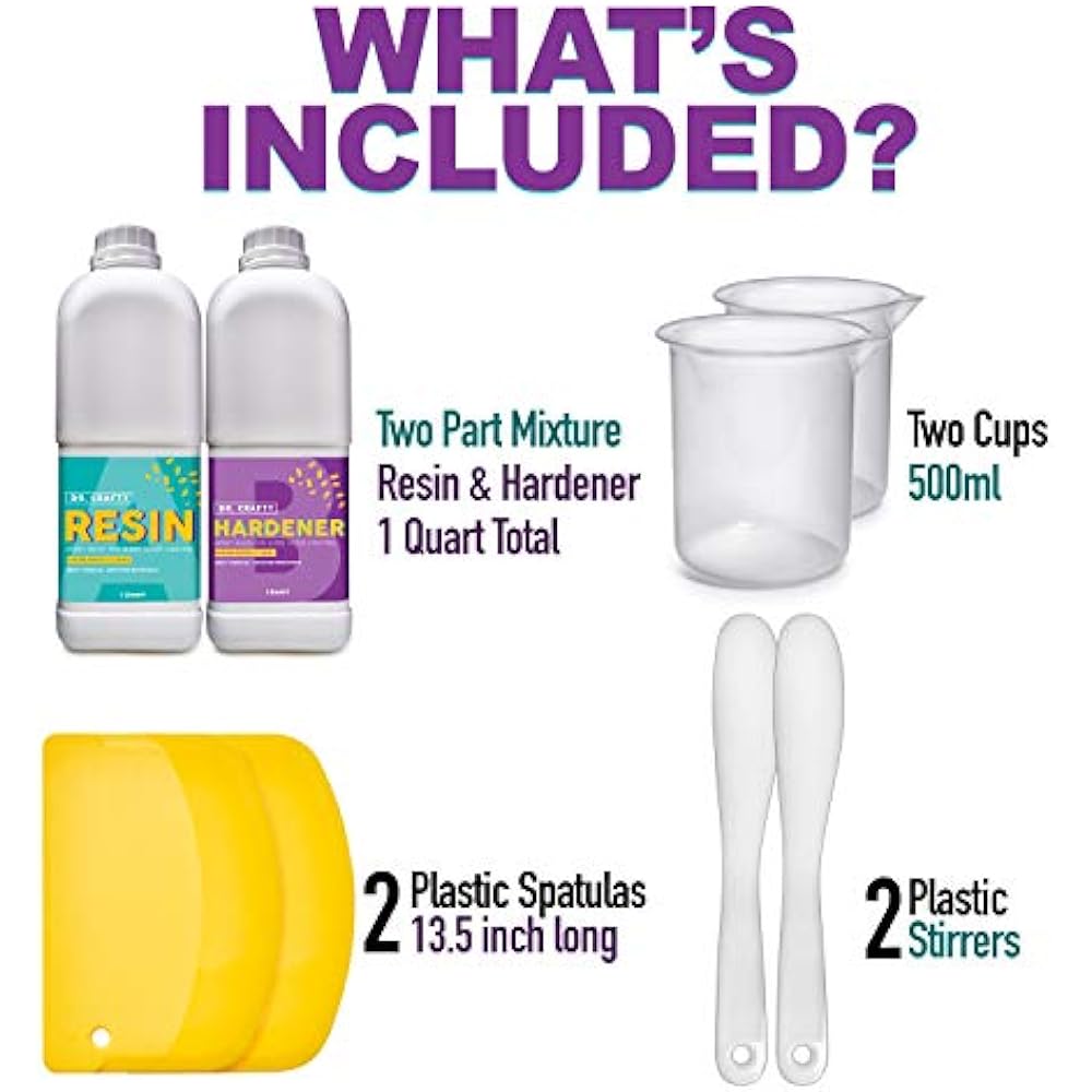 Clear Epoxy Resin Crystal - Art 2 Part Casting Kit Quart 