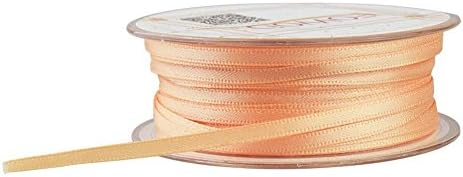 Fowod Double Faced Satin Ribbon, 54 Yard / 164 Feet, 1/8 Inch Wide, Apricot