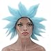 ANOGOL Hair Cap+ Short Blue Cosplay Wig for Men - Spiky Anime Cartoon Costume Party Wig - Funny, Crazy, Strange for Halloween and Christmas