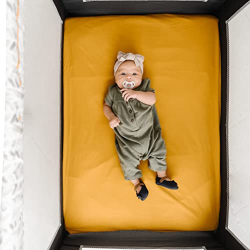 Natemia Fitted Pack and Play Sheet 100 Organic Cotton for Standard Size Playard, Pack n