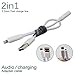 2 in 1 Lightning Adapter [NOT Compatible with iOS 10.3][NOT Support Phone Call], for iPhone 7 and 7 Plus, USB Charger and 3.5mm Earphone Jack Cable Adapter
