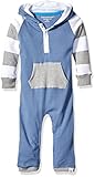 Burt's Bees Baby Boys' Hooded Organic Footless Coverall, Blue Creek, 12 Months