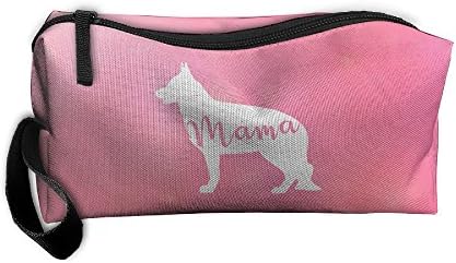 German Shepherd Mama Zipper Closure 3D Printing Pencil Pen Case Cosmetic Makeup Bag Travel Bag Tote For Women Girls