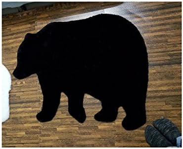 Cute Polar Bear Faux Fur Skin Print Rug Black Grizzly Mat Ursus Carpet Procyon Procyonidae 80CMX110CM (31X44 inch)