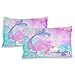 ZOEO Girls Mermaid Twin Bedding Set Pink Blue Unicorn Magic Cat Bed Sheets Sets Cartoon Bedspreads Cute Duvet Cover Set 3 Pieces for Teens