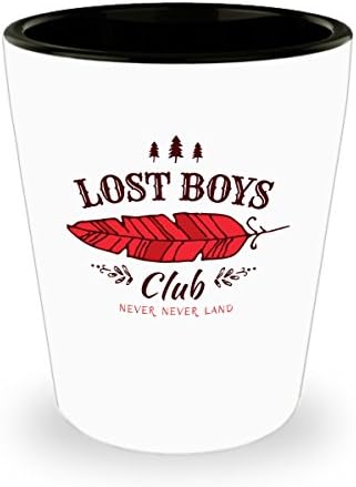 Peter Pan Lost Boys Club Shot Glass Mug Cup - 1.5oz Never Never Land Neverland Peter Pan Gift Merchandise Accessories Shirt Pin Decal Sticker - Gift F
