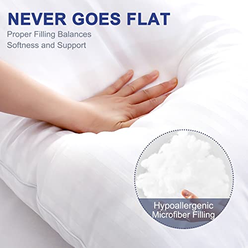 YUGYVOB Cooling Body Pillow for Adults Satin Stripe Full Body Pillow