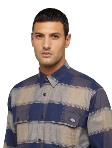 Dickies Mens L/S Flex Flannel Shirt, Desert Sand, 3X Image