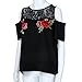 TOPUNDER 2018 Summer Cold Shoulder T-Shirt Womens Floral Tops Embroidered Plus Size Blouse