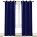 NICETOWN Living Room Curtain Window Treatment Energy Saving Thermal Insulated Solid Grommet Blackout Drape/Drapery (Navy Blue, Sold Individually, 42 by 84-inch)